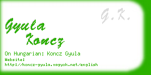gyula koncz business card
